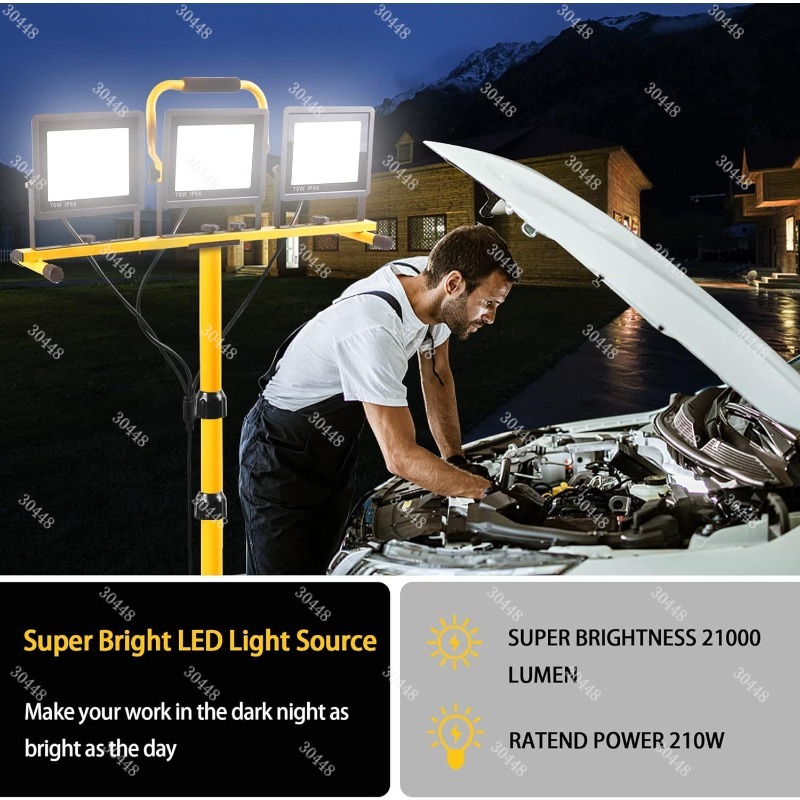 LED作業灯、ポータブル投光器、ブラケット、屋外車修理用スポ - Outdoor Lighting Mains Powered のレビューと価格