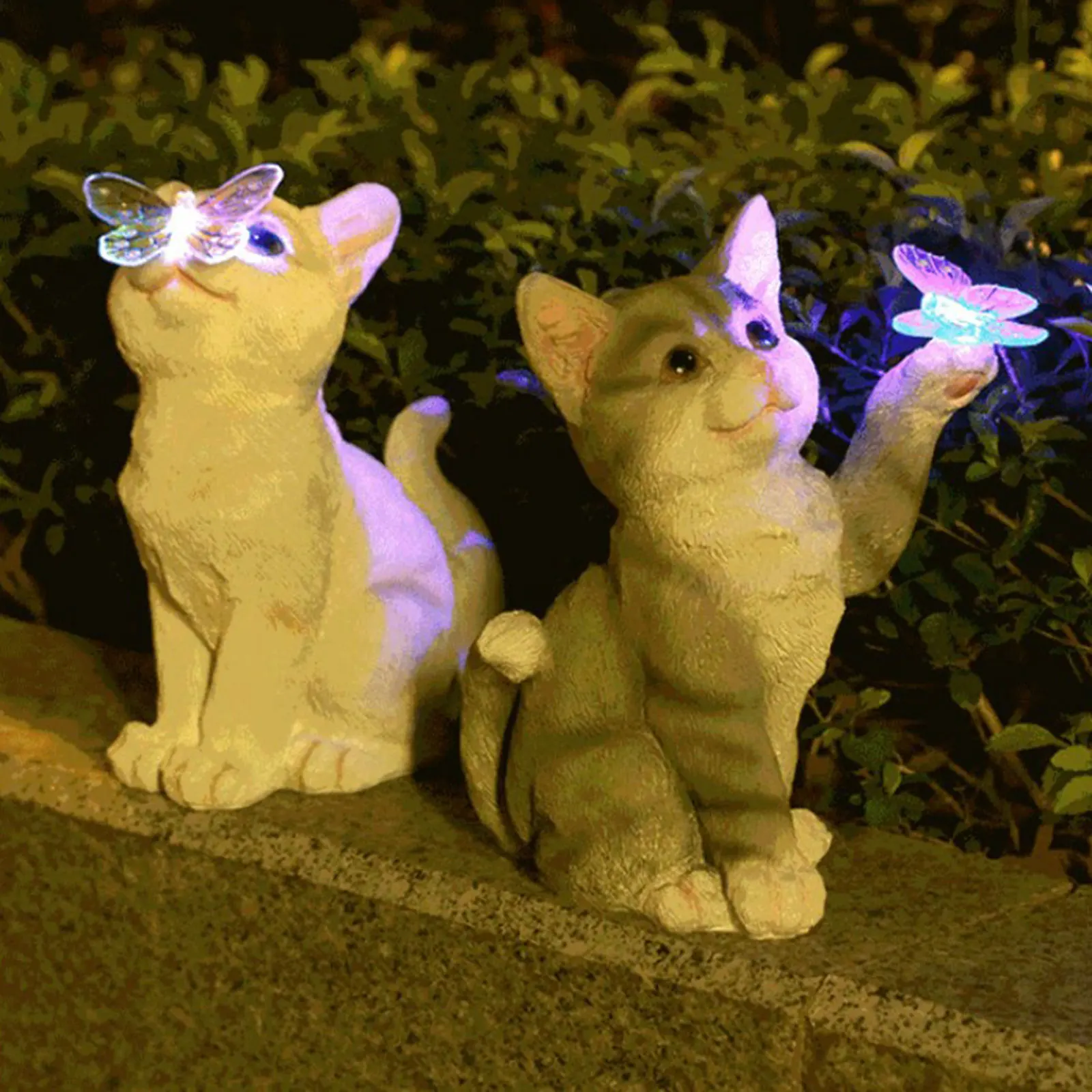 屋外猫彫刻置物ペンダントガーデン LED ソーラーライトかわ - Outdoor Lighting Traditional のレビューと価格