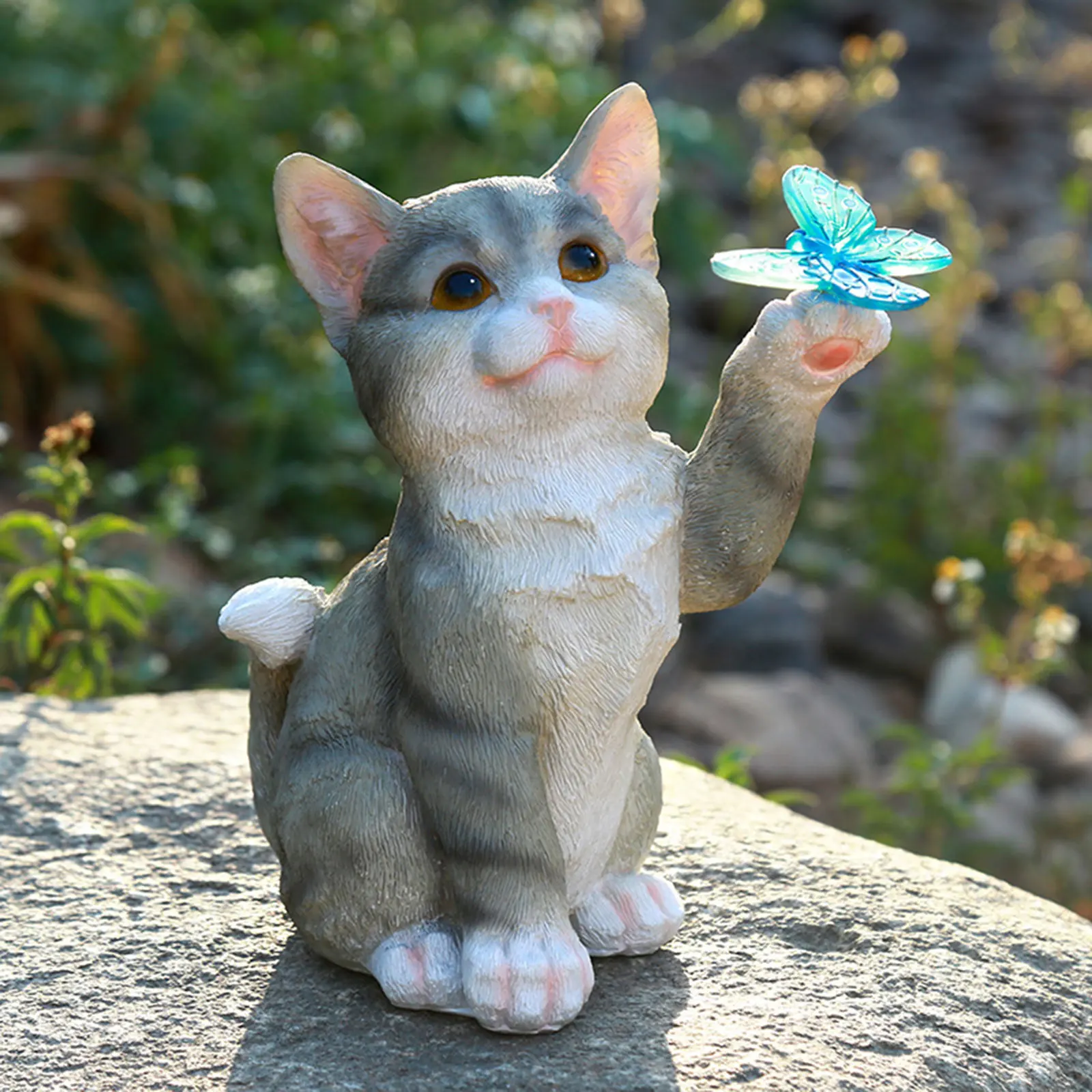 屋外猫彫刻置物ペンダントガーデン LED ソーラーライトかわ - Outdoor Lighting Traditional のレビューと価格