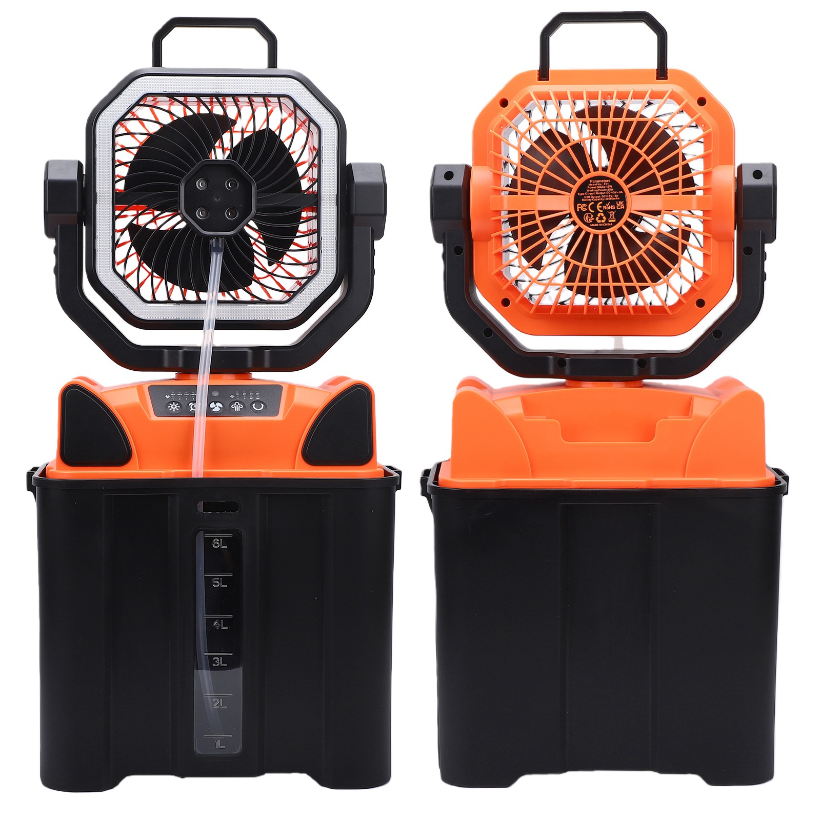 充電式キャンプファン、6Lバケツ、LEDライト、リモコン付き - Outdoor Lighting Battery Powered のレビューと価格
