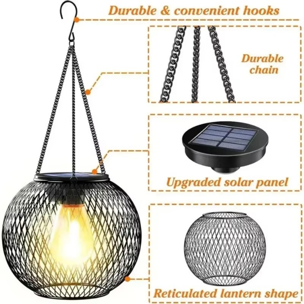 ソーラーランタン アイアンアート 屋外用 球形 吊り下げ式  - Outdoor Lighting Traditional のレビューと価格