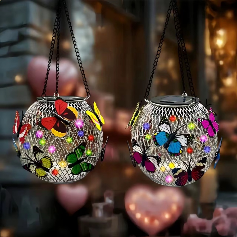 ソーラーランタン アイアンアート 屋外用 球形 吊り下げ式  - Outdoor Lighting Traditional のレビューと価格
