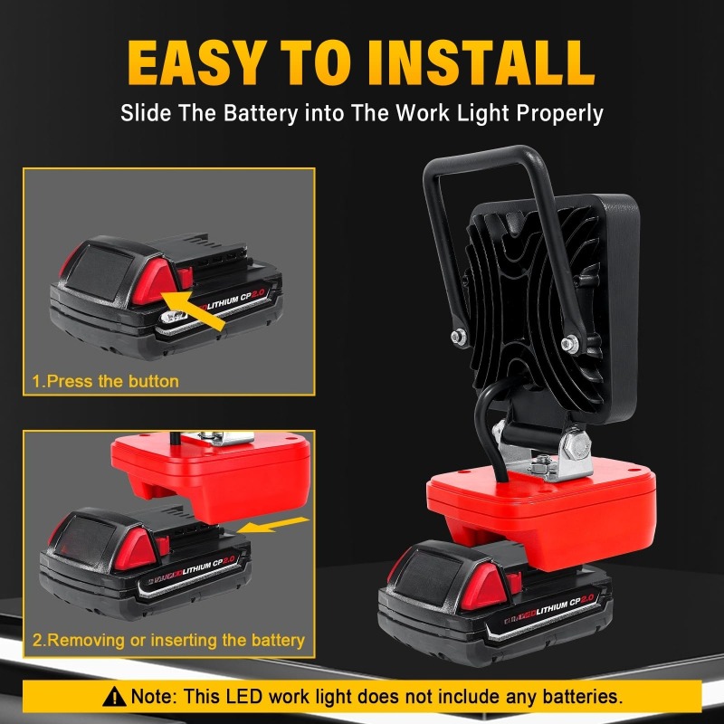 マキタ/ミルウォーキー18Vバッテリー対応のポータブル工事現 - Outdoor Lighting Milwaukee のレビューと価格