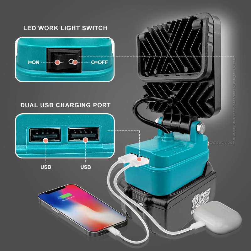 マキタ/ミルウォーキー18Vバッテリー対応のポータブル工事現 - Outdoor Lighting Milwaukee のレビューと価格