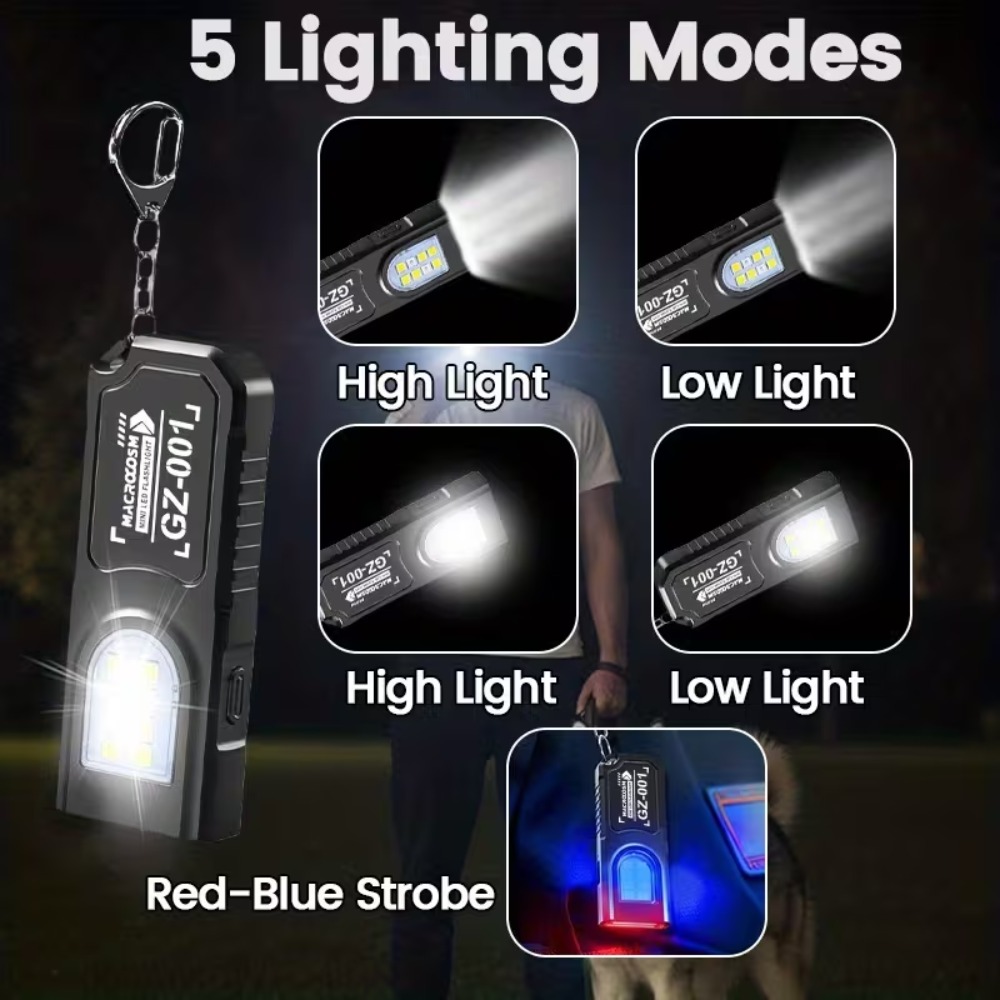 ミニ COB LED キーホルダー懐中電灯 USB 充電式ト - Outdoor Lighting Guide のレビューと価格